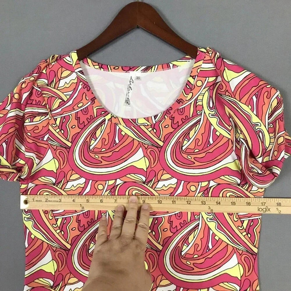 Lulu B Dress Size XS 3/4 Sleeve Stretch Nylon Green Black Geometric Print UPF 50 - Picture 10 of 16